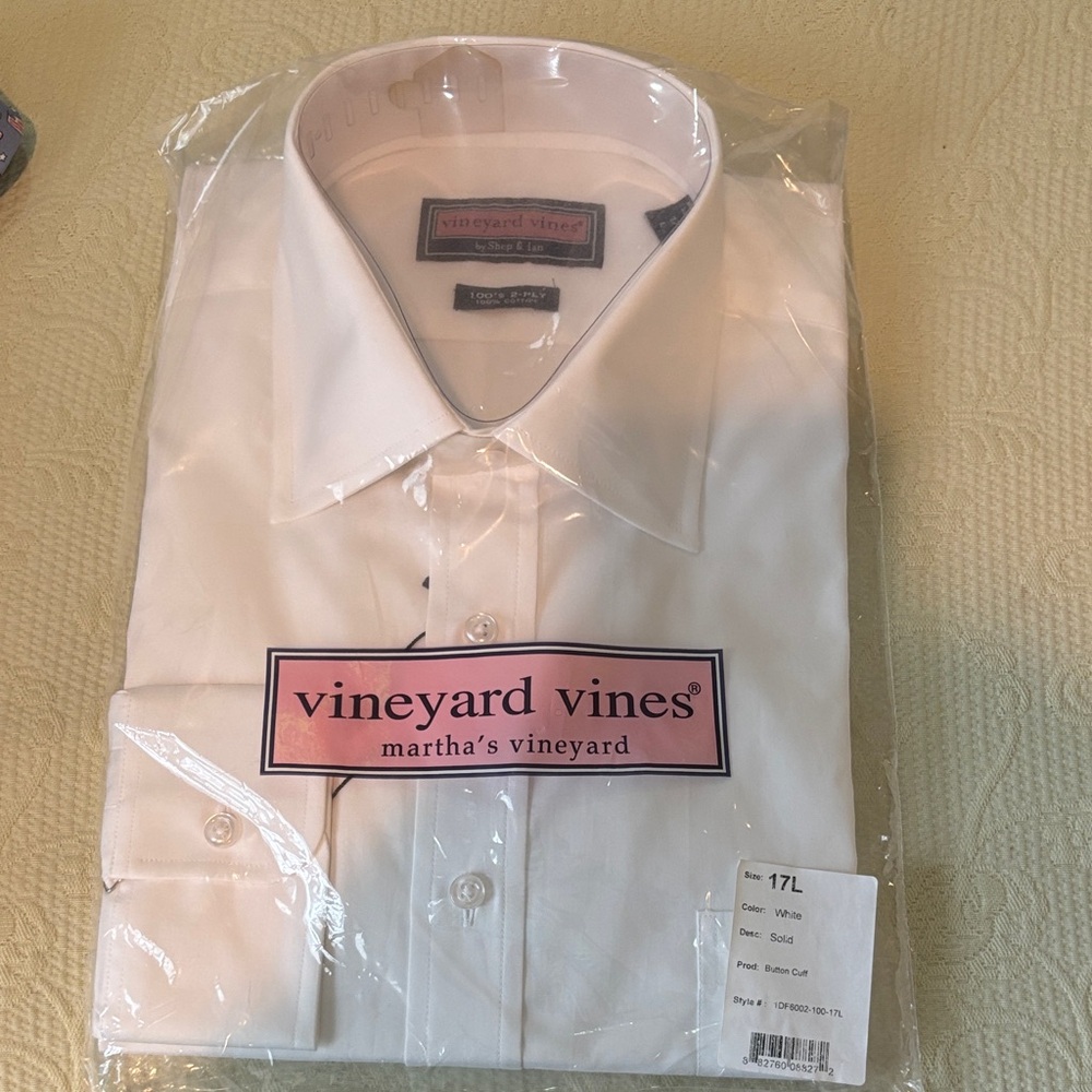 Vineyard Vines Men's Solid White Dress Shirt